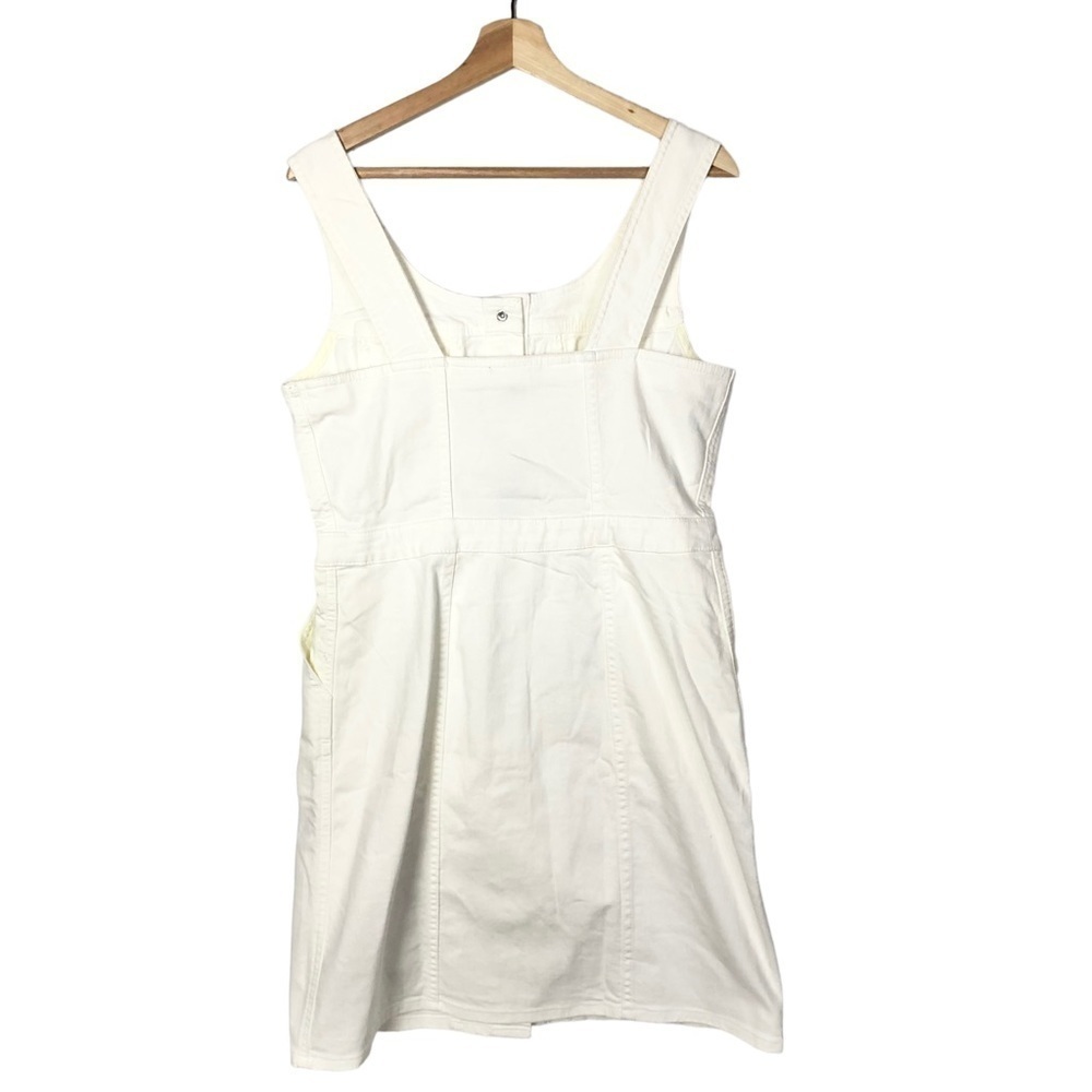 J. Crew White Scoopneck Button Front Denim Mini Dress 8 - Picture 3 of 4